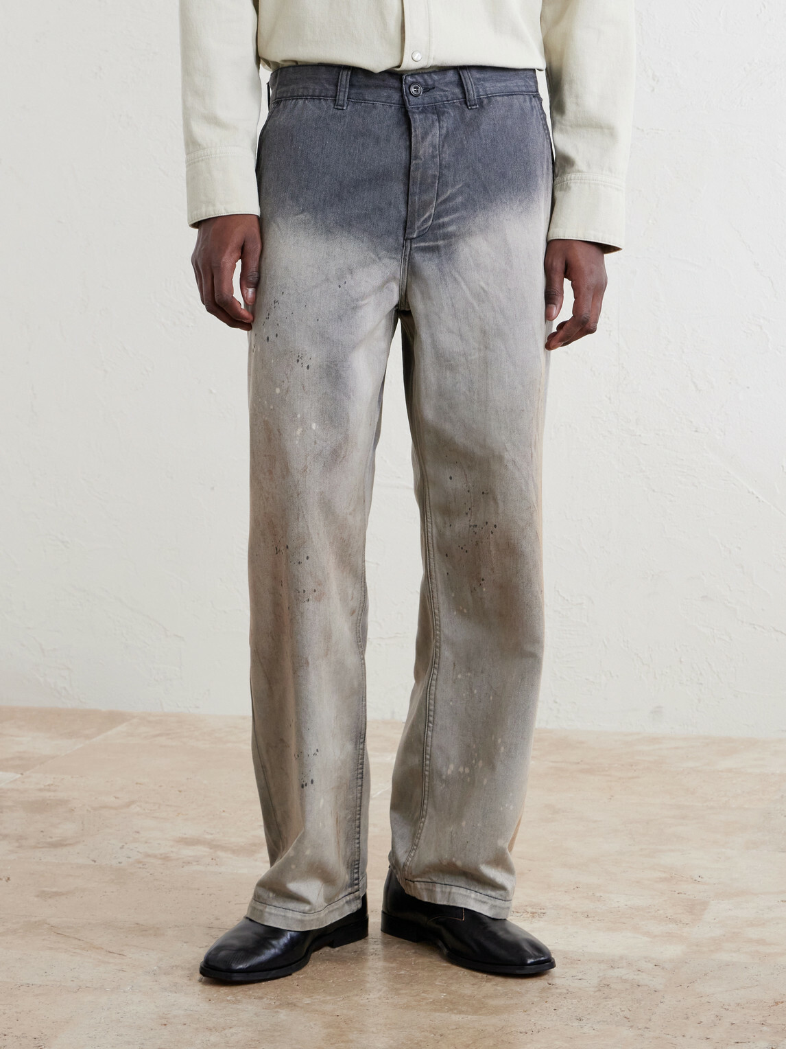 Our Legacy - Rig Wide-Leg Paint-Splattered Jeans - Gray Our Legacy