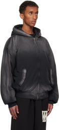 We11done Black Bomber Zip-up Hoodie