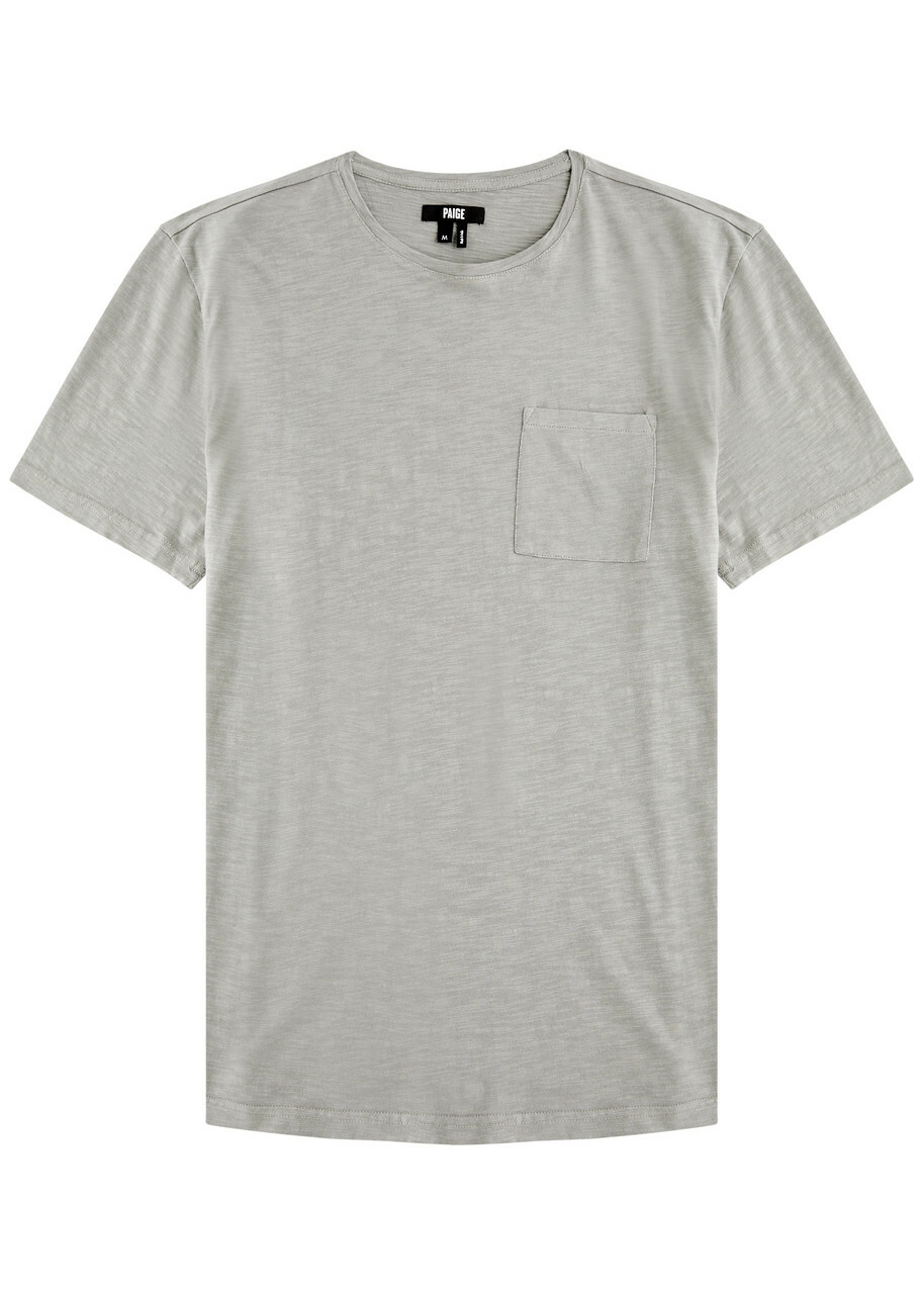 Paige Kenneth Slubbed Cotton T-shirt Grey