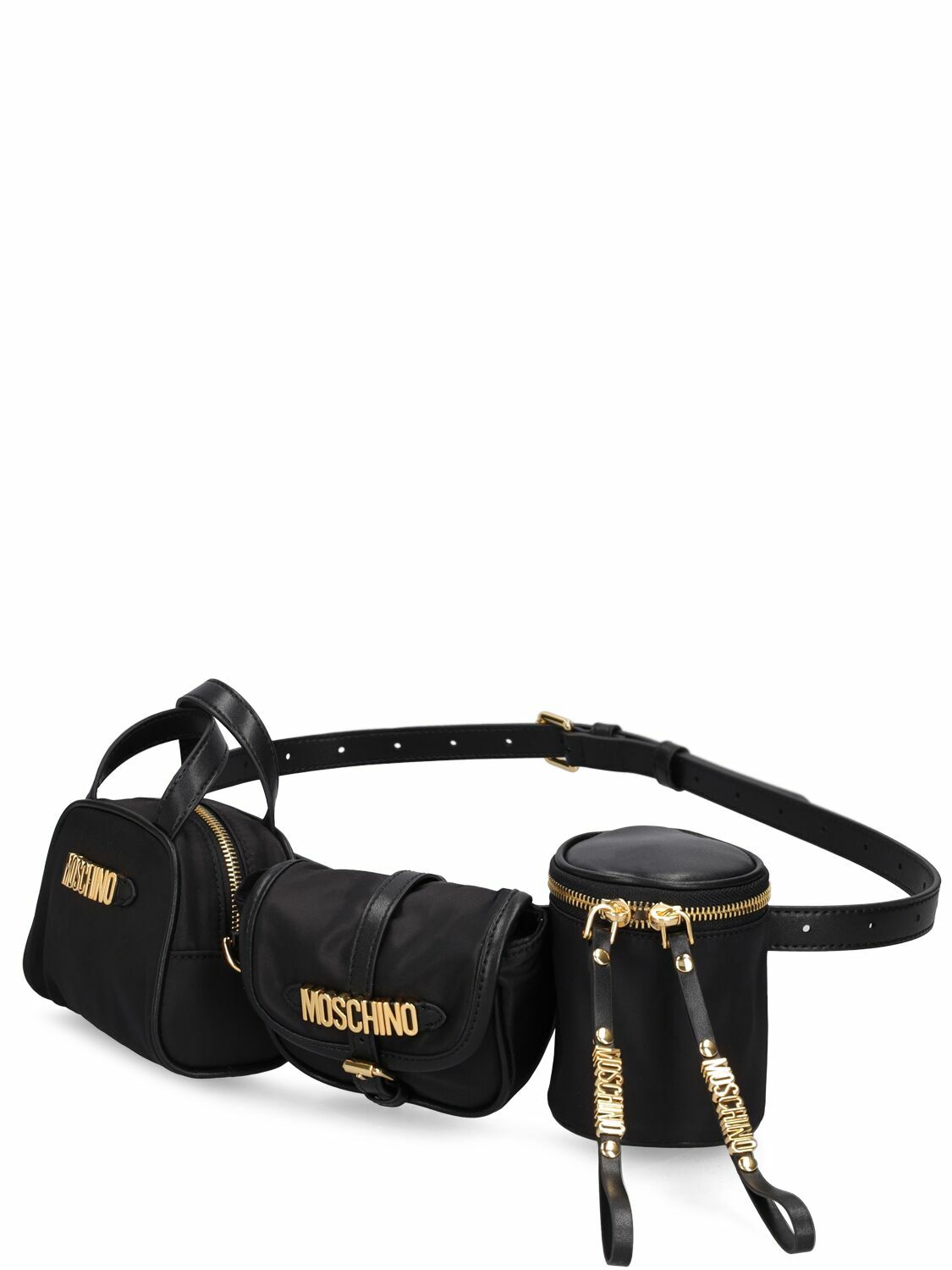 Selling Black Moschino M logo Belt NIB w/ cards bag box