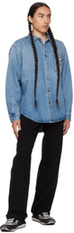 MSGM Blue Patch Pocket Denim Shirt