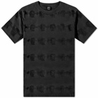 Brain Dead Men's Lightning Head Textured Stripe T-Shirt in Washed Black