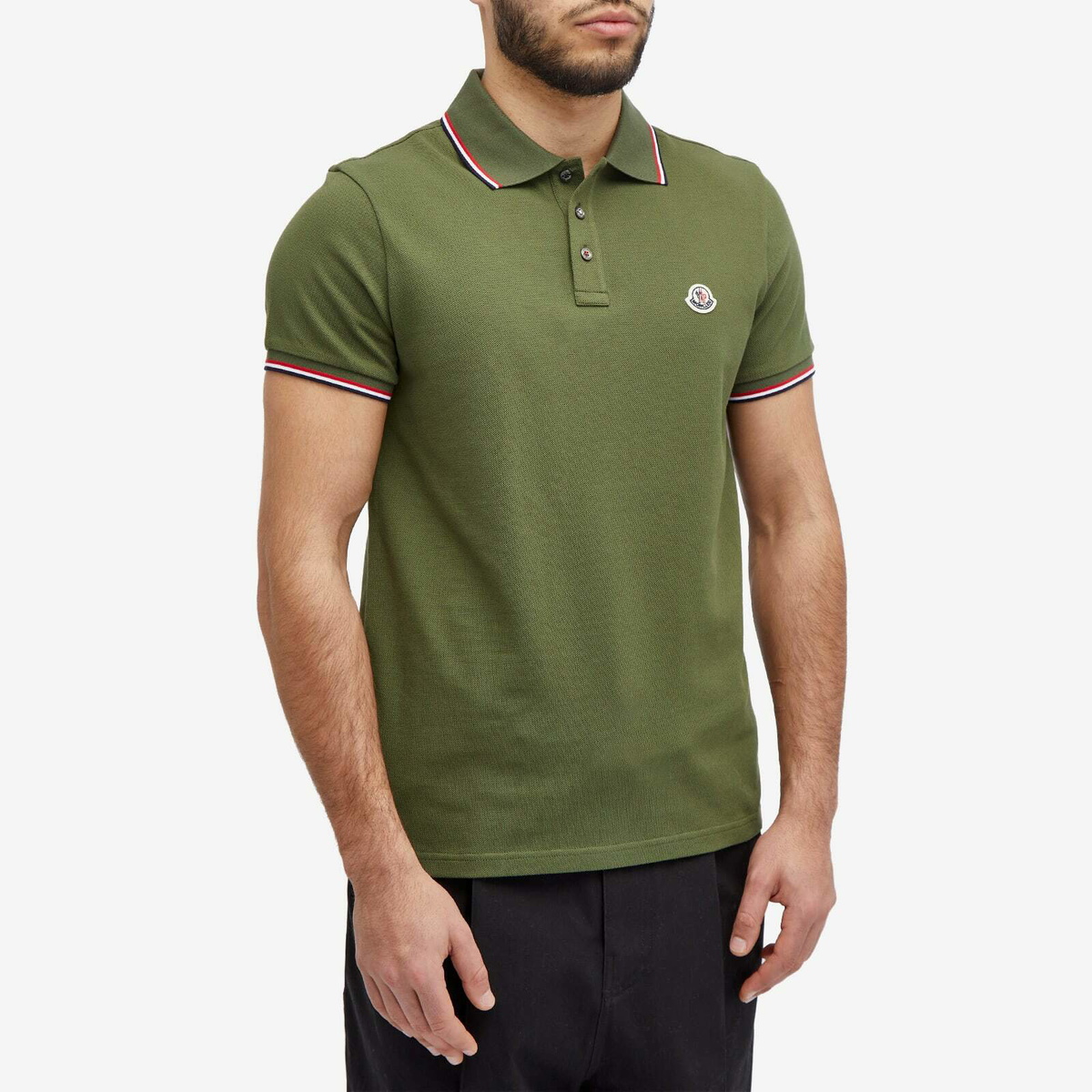 Moncler Men's Classic Logo Polo Shirt in Green