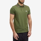 Moncler Men's Classic Logo Polo Shirt in Green