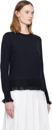 Comme des Garçons Comme des Garçons Navy Ruffled Sweater