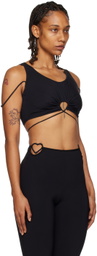 Nensi Dojaka Black Gathered Tank Top