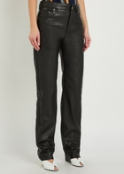 Versace Straight-leg Leather Trousers Black