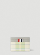 Thom Browne - Check Four Bar Card Holder in Green