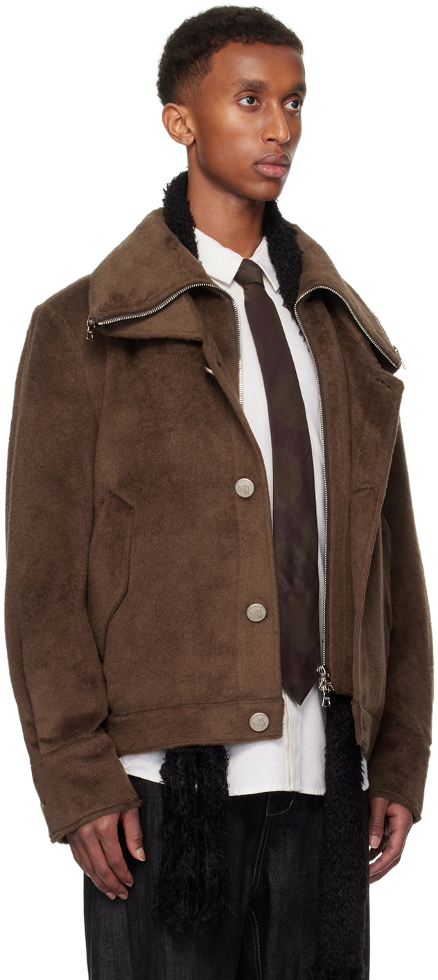 NULLUS Brown Multi-Form Aero Collar Jacket NULLUS