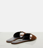 Saint Laurent Cassandre suede slides