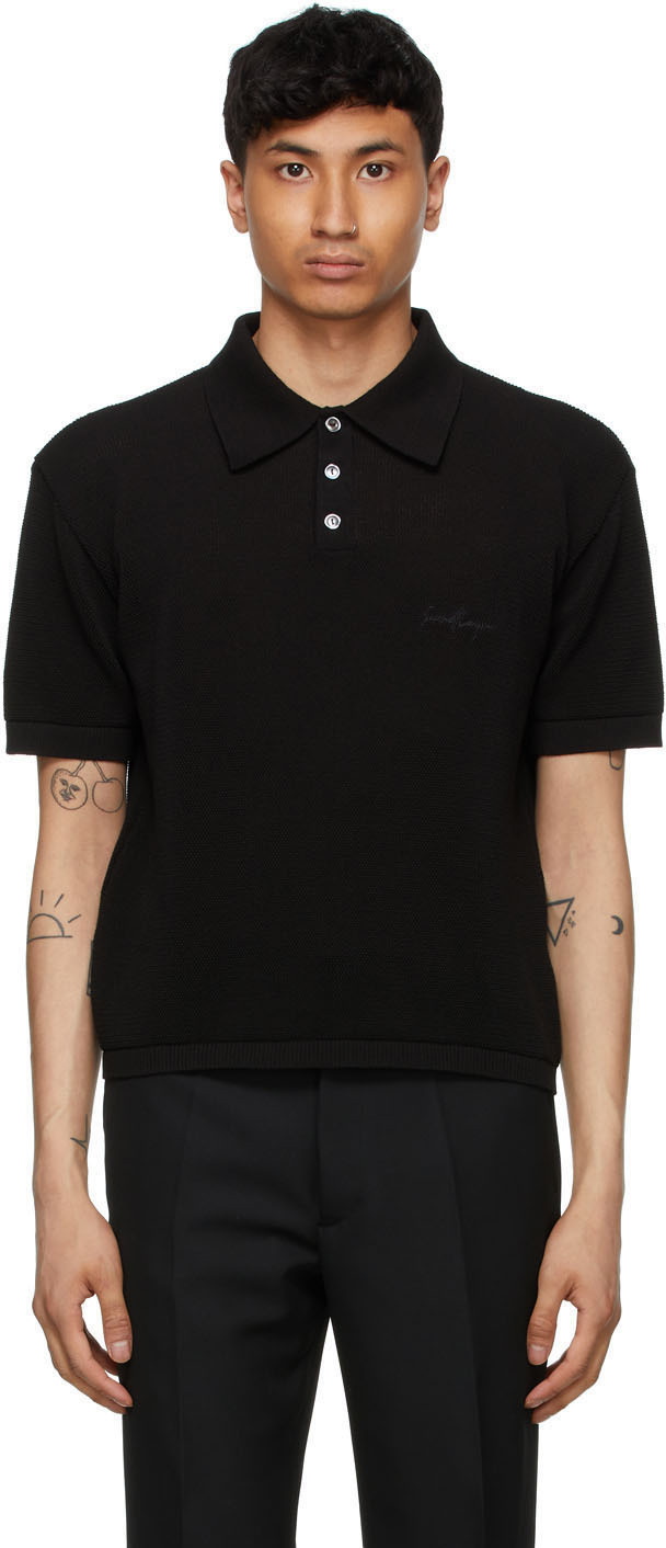 Second/Layer Black Knit Polo Second/Layer