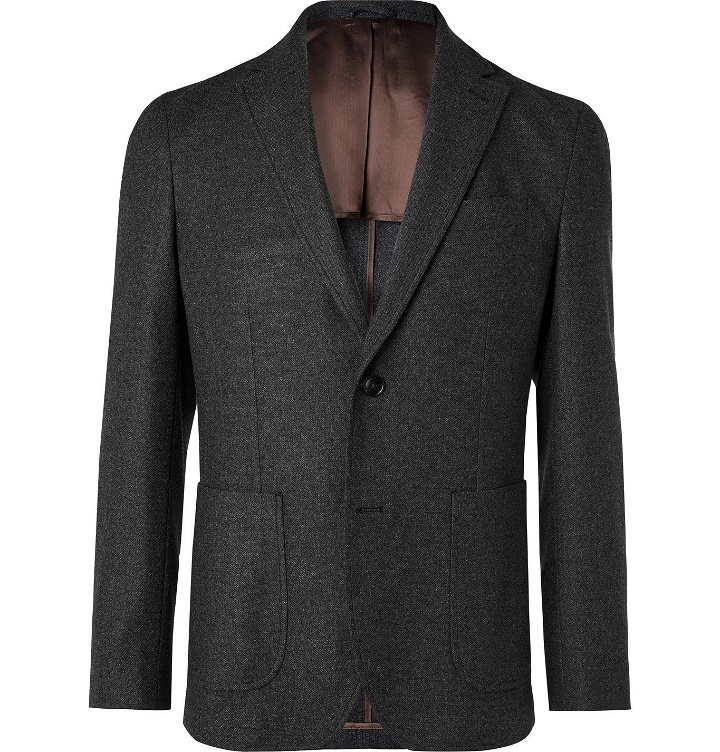 Photo: NN07 - Harvey Unstructured Flannel Suit Jacket - Gray