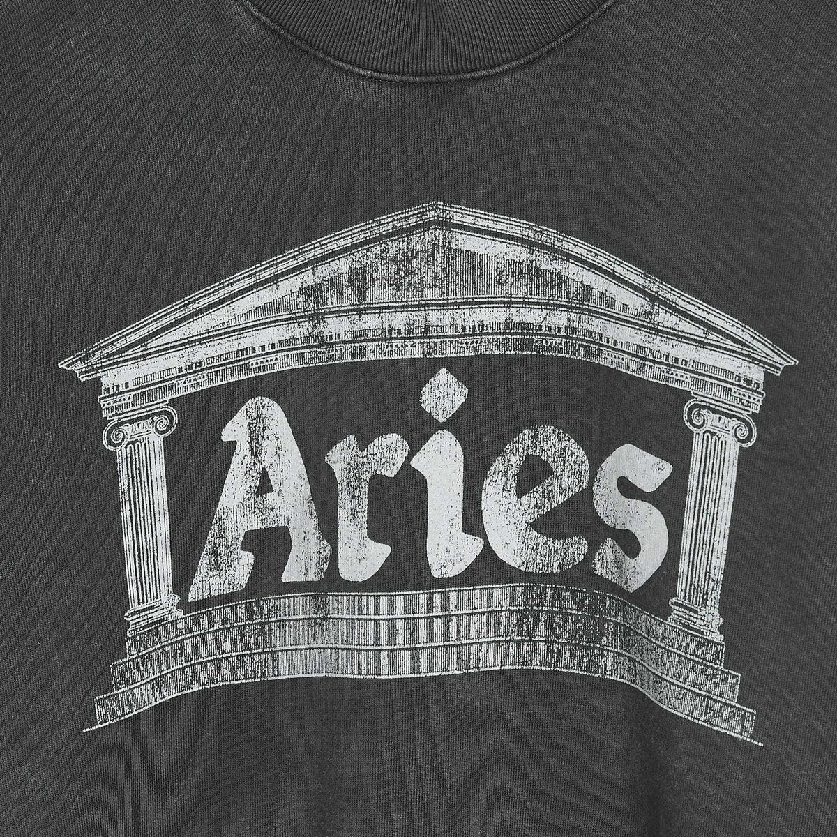 Aries Women's Baby Fit Aged Ancient Column Sweatshirt in Black 