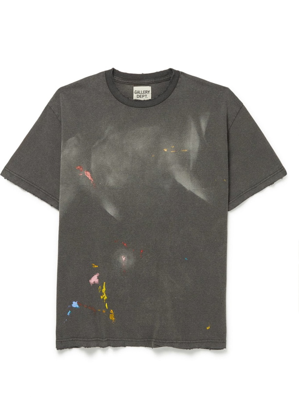 Photo: Gallery Dept. - Paint-Splattered Cotton-Jersey T-Shirt - Black