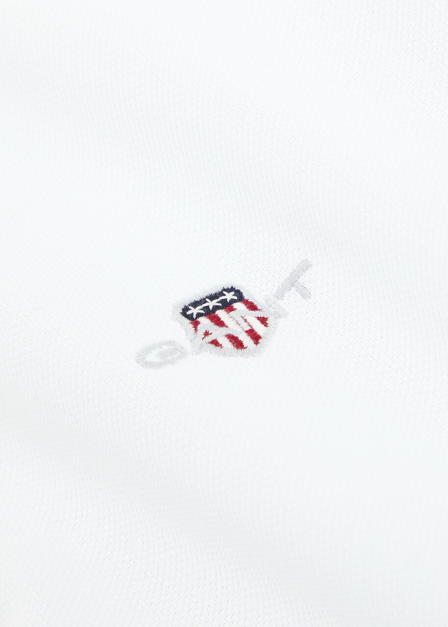 Gant Logo-embroidered Piqué Cotton Polo Shirt White