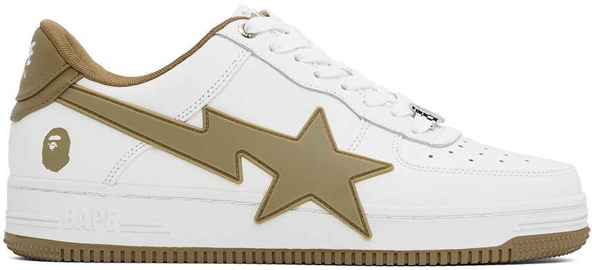 BAPE White & Beige STA OS #2 Sneakers A Bathing Ape display picture 2