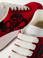 Alexander McQueen - Leather-Trimmed Shell and Suede Sneakers - Red