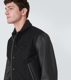 Sacai Interstellar wool and faux leather varsity jacket