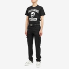 Alexander McQueen Men's Varsity Skull Logo T-Shirt in Black/White