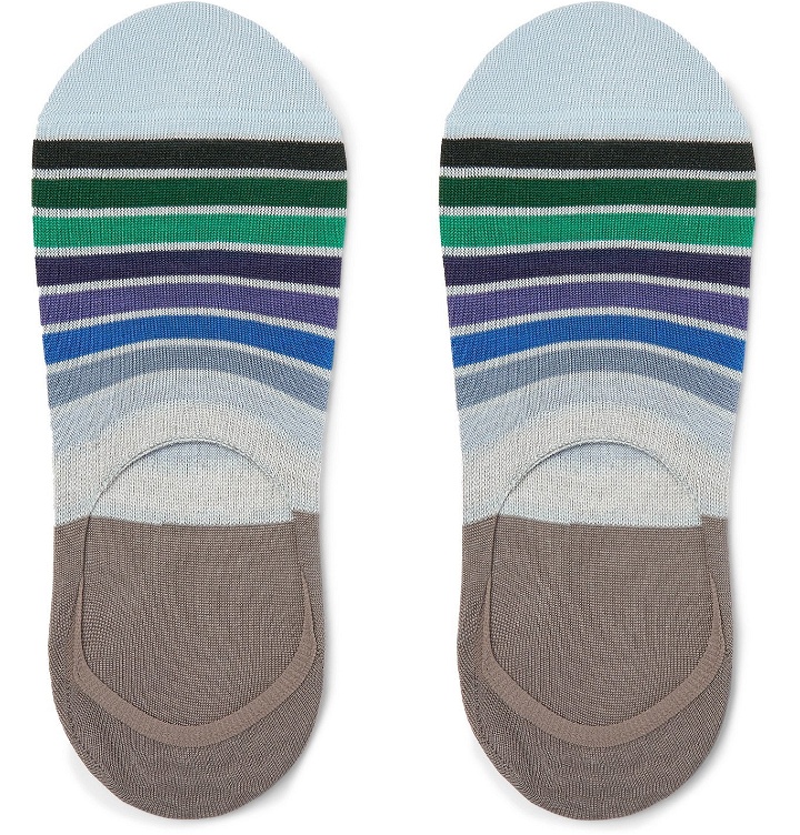 Photo: Paul Smith - Striped Cotton-Blend No-Show Socks - Blue