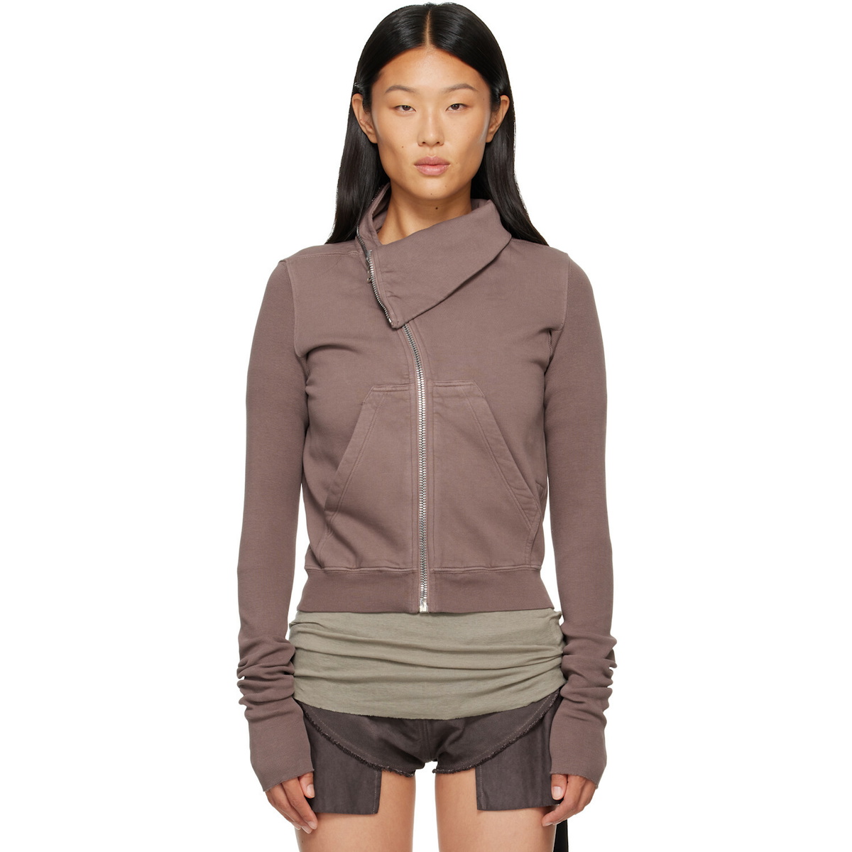 Rick Owens DRKSHDW Taupe Tower Mountain Sweat Jacket