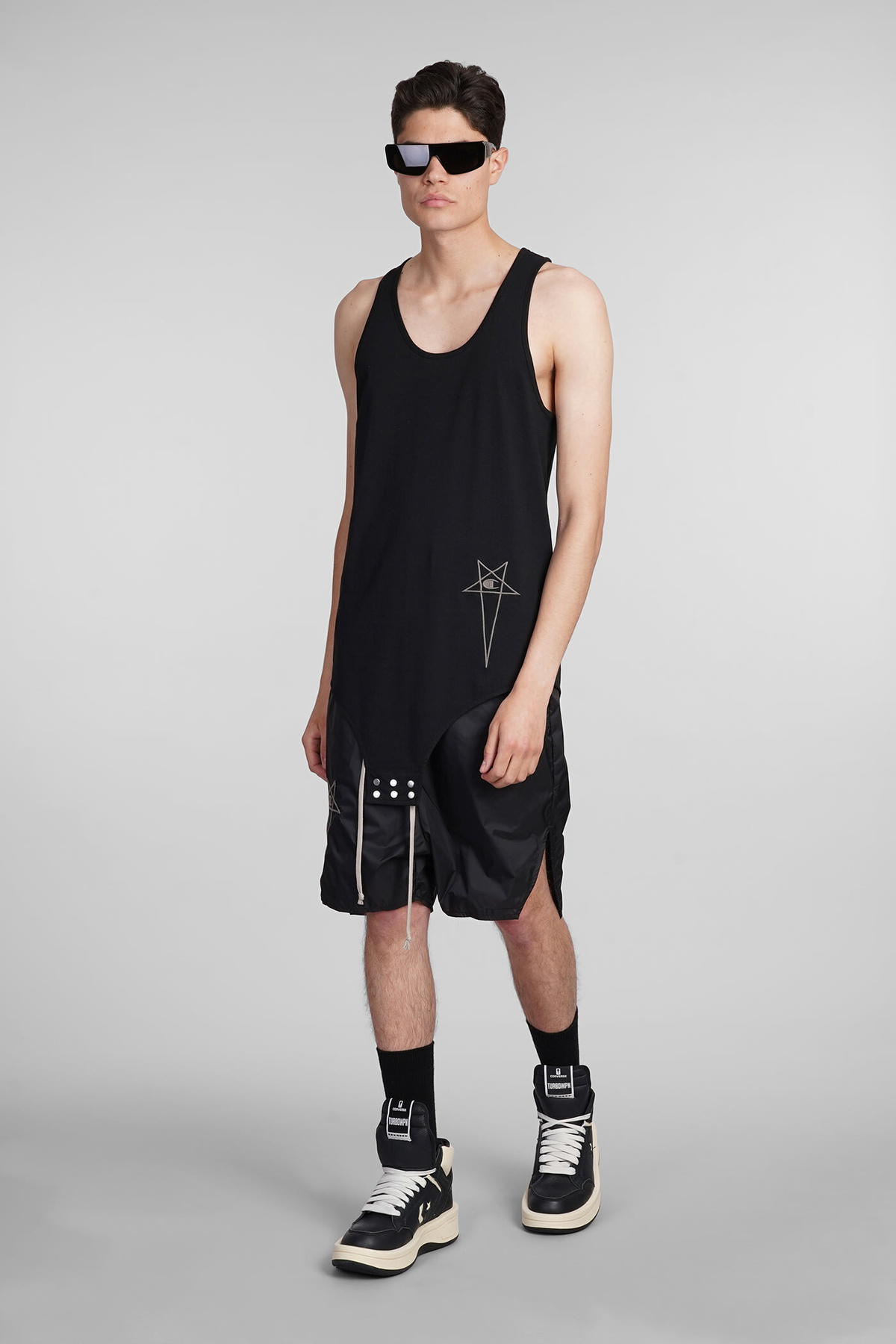 Rick Owens x Champion Basketball Tank Tank Top In Black Cotton