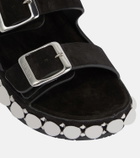Alaïa Bombe embellished suede slides
