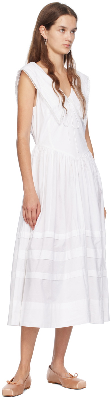 Sandy Liang White Opa Midi Dress