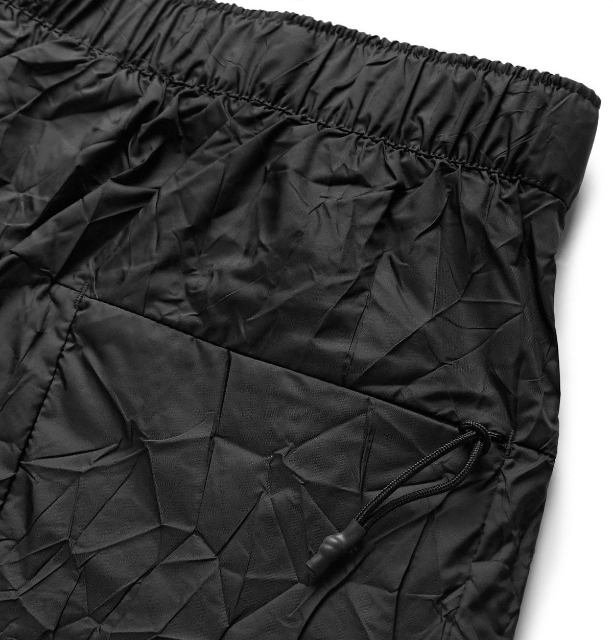 Crinkle Nylon Shorts-Black