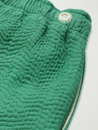 Karu Research - Wide-Leg Embroidered Cotton Drawstring Shorts - Green