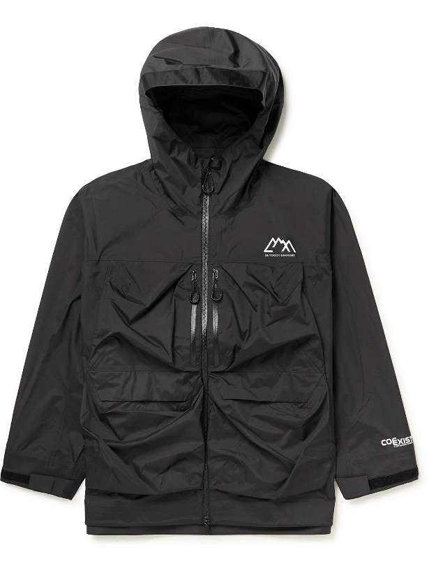 Photo: Comfy Outdoor Garment - Guide Logo-Print Coexist Ripstop Hooded Jacket - Black