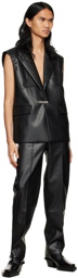CALVINLUO Black Faux-Leather Vest