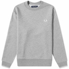 Fred Perry Men's Crew Sweat in Snow/Steel Marl