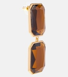 Self-Portrait Amber gold-plated drop earrings