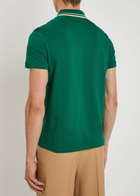 Valentino Garavani Vlogo Piqué Cotton Polo Shirt Green