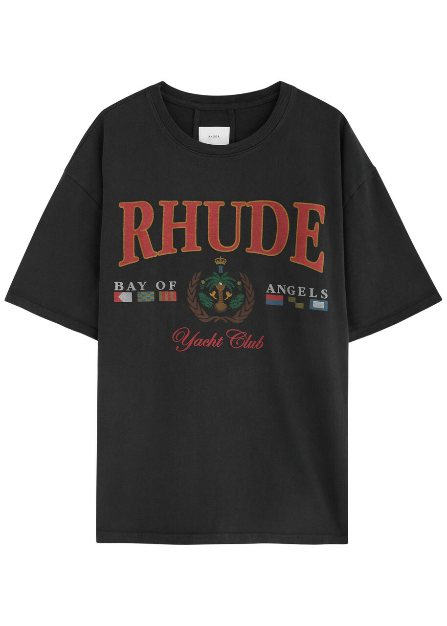 Rhude Box Of Angels Printed Cotton T-shirt Black Rhude