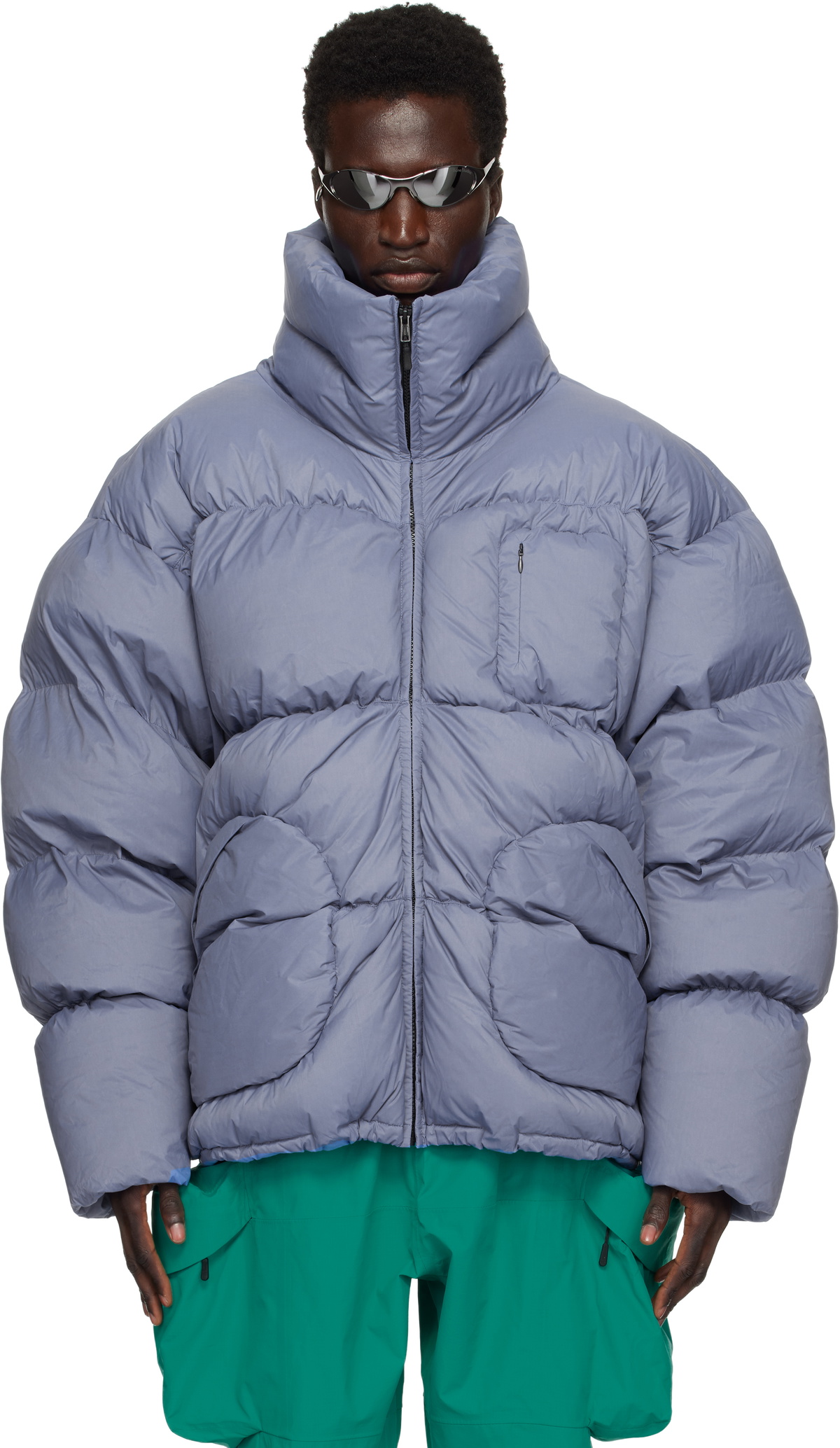 Dingyun Zhang Navy Quilted Volume Down Jacket Dingyun Zhang