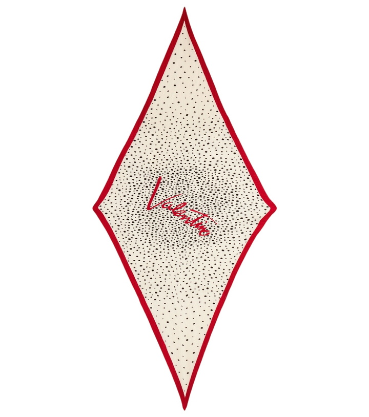 Photo: Valentino Pleated polka-dot silk twill scarf