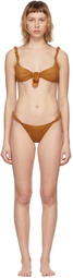 Reina Olga Tan Suede Luca Bikini