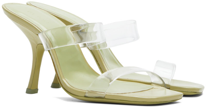 BY FAR Green Clara Heeled Sandals