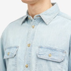 John Elliott Men's Princetown Denim Work Shirt in Blue