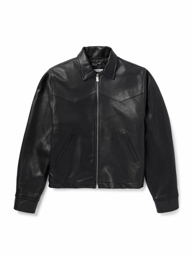 Photo: Enfants Riches Déprimés - Cropped Textured-Leather Jacket - Black