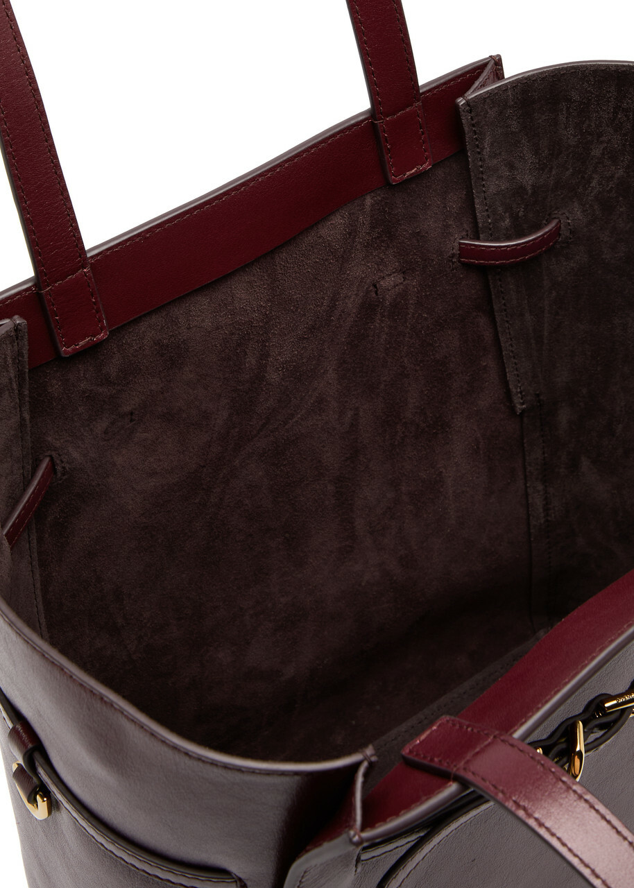 Givenchy Voyou Small Leather Tote - Burgundy - One Size