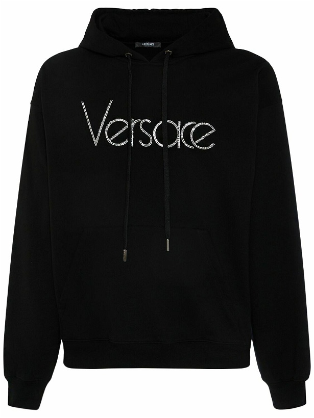 Photo: VERSACE - Cotton Jersey Logo Hoodie