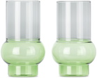 Tom Dixon Green Tall Bump Glasses Set