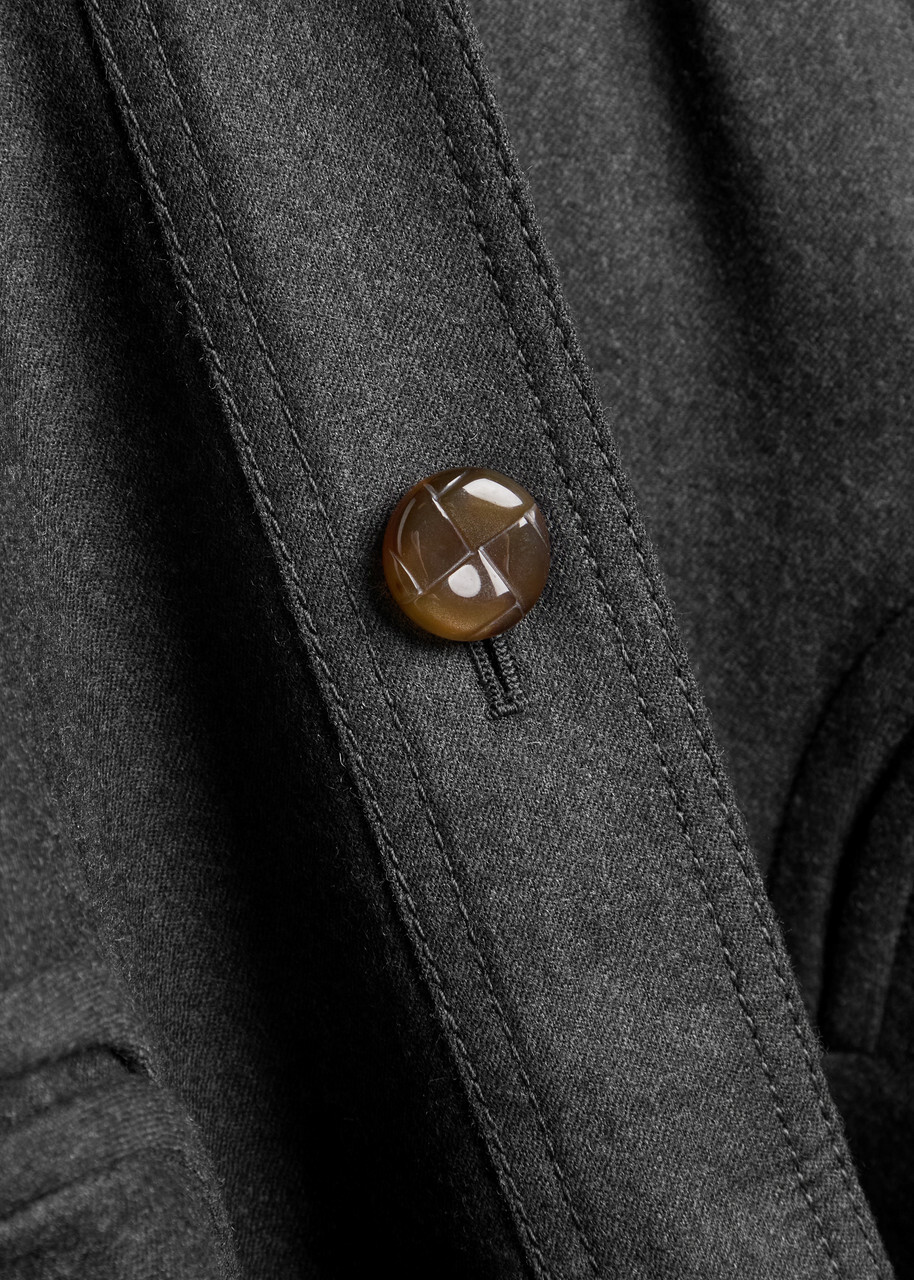 Blaze Milano Basotto Belted Wool Trench Coat Grey