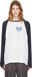 OPEN YY White & Blue 'I LOVE YY' Raglan T-shirt