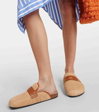 JW Anderson Tess leather-trimmed raffia mules