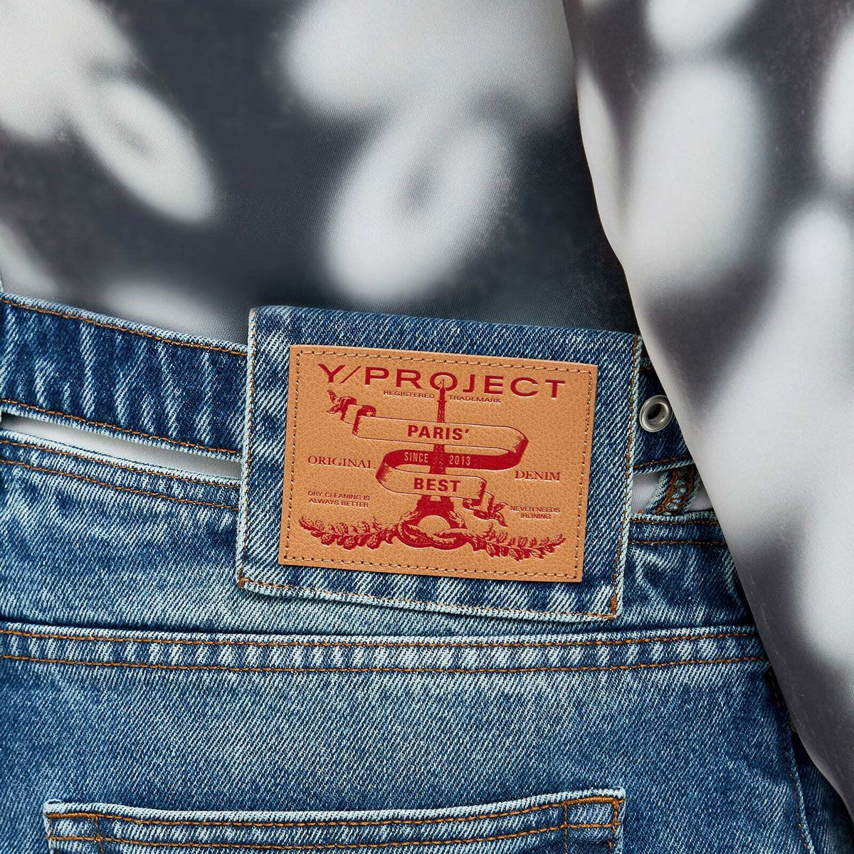 Y-Project Women's EVERGREEN Y BELT DENIM MINI SKIRT in Evergreen/Vintage Blue