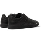 Maison Margiela - Replica Paint-Splattered Full-Grain Leather Sneakers - Black